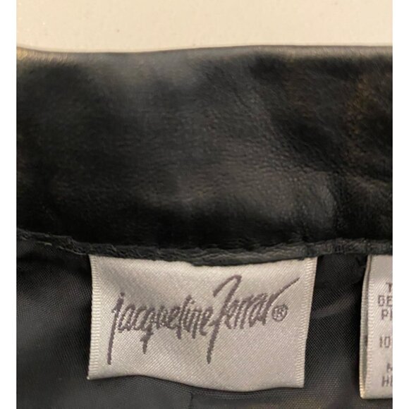 Jacqueline Ferrar Genuine Black Leather Pants Size 6 Black Polyester Lining Sz 6 - Picture 3 of 9